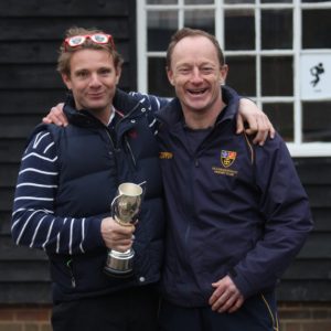 Eds Copleston presents David Knapp with the trophy for being the club's highest scorer in 2014-15